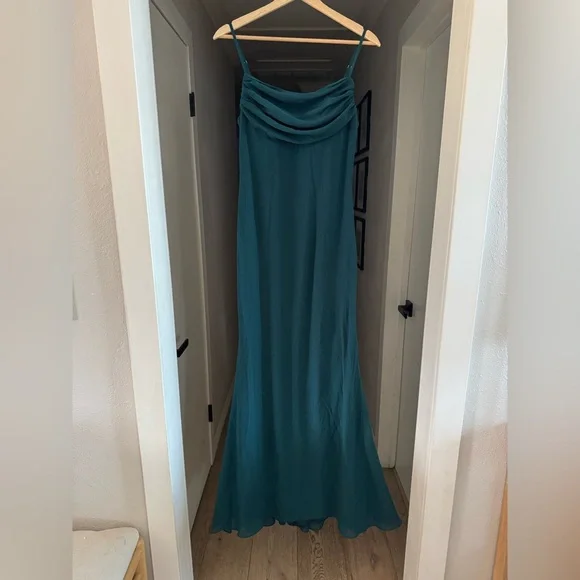 NWOT | Lulus | Captivated Emerald Green Cowl Neck Maxi Dress | Sz S - Picture 7 of 12